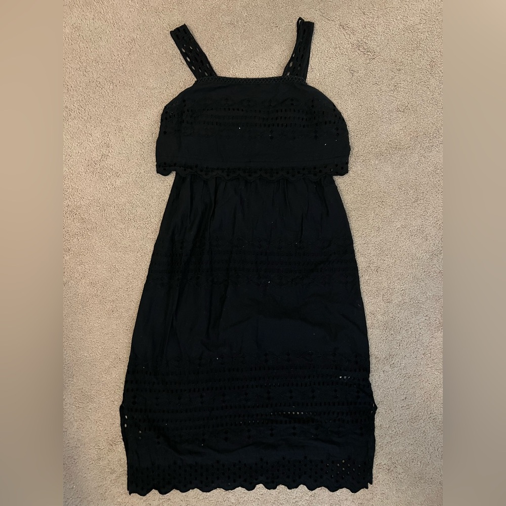 J. Crew Black Eyelet Casual cotton Dress